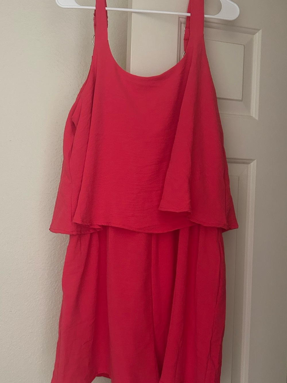 white birch Bright bright pinkLayered Mini romper with pockets